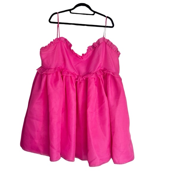 Selkie Sz 5X The Cali Rosebud Babydoll Organza Dress Hot Pink - Picture 4 of 14